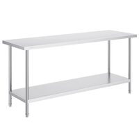 Masa de lucru Inox, pentru preparare alimente, 610x1829x864 mm, 1 x rafturi