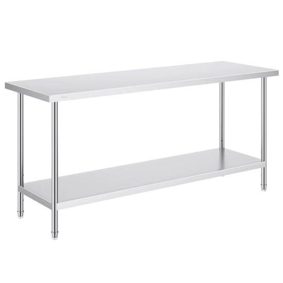 Masa de lucru Inox, pentru preparare alimente, 610x1829x864 mm, 1 x rafturi