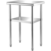 Masa de lucru Inox, pentru preparare alimente, 61 x 45,7 x 91,4 cm, 1 x rafturi