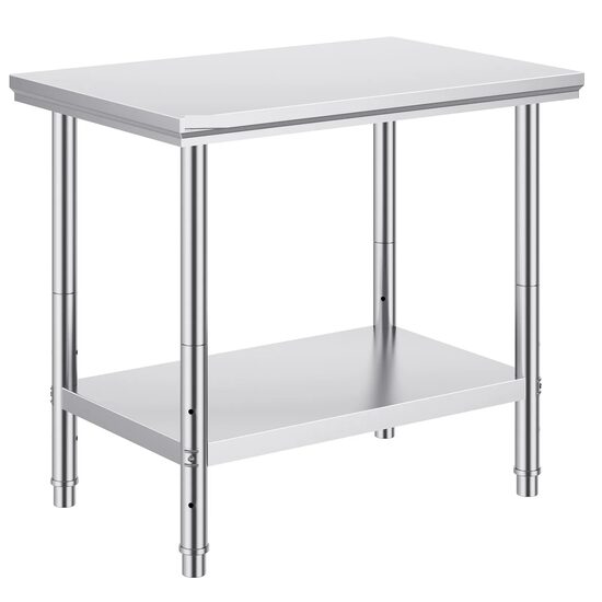 Masa de lucru Inox, pentru preparare alimente, 900x600x800 mm, 1 x rafturi