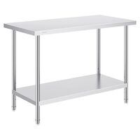 Masa de lucru Inox, pentru preparare alimente, 610x1219x864 mm, 1 x rafturi