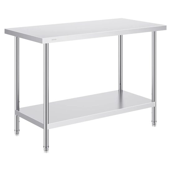 Masa de lucru Inox, pentru preparare alimente, 610x1219x864 mm, 1 x rafturi