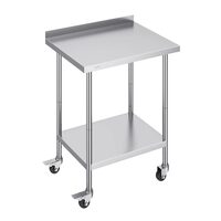 Masa de lucru Inox, pentru preparare alimente, 610x762x1006 mm, 1 x rafturi, 4 x roti