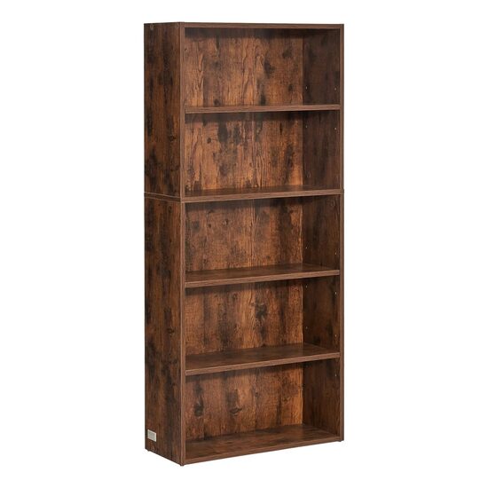 Raft multifunctional cu 5 etaje, 59.8 x 23.7 x 134.5 cm, pentru plante, carti, decoratiuni, Maro