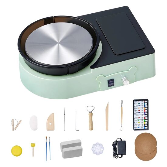 Mini Roata de olarit pentru copii, Diametru 158 mm, 30W, Verde, 0-140rpm, Accesorii lucru