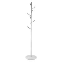 Cuier metalic, Inaltime 173 cm, Argintiu, 7 agatatori, Baza marmura