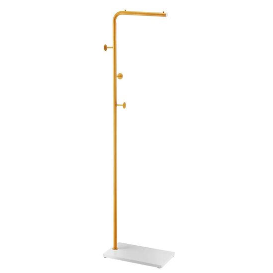 Cuier metalic, Inaltime 170 cm, Auriu, 3 agatatori, Baza piatra
