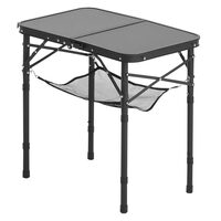 Masa camping, pliabila, portabila, Aluminiu, Geanta transport, 600x400x260 mm, Negru
