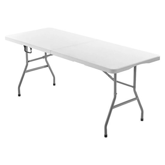 Masa camping, pliabila, portabila, Otel/HDPE, 1800x700x730 mm, Alb