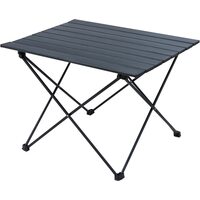 Masa camping, pliabila, portabila, Aluminiu, Geanta transport, 565x460x405 mm, Negru