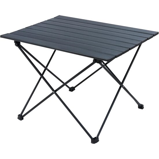 Masa camping, pliabila, portabila, Aluminiu, Geanta transport, 565x460x405 mm, Negru
