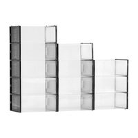 Set 12 cutii pentru pantofi, stivuibile, transparente, Gri, maxim marimea 46, dimensiune 334 x 230 x 145 mm