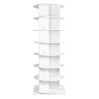 Pantofar turn, Rotativ, 7 niveluri, 600 x 600 x 1680 mm, PVC/Lemn, Alb