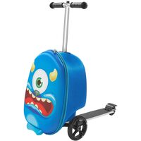 Troler trotineta pentru copii, Capacitate 20 l, 3 x roti, Dimensiuni extinse 315 x 670 x 790 mm, Albastru