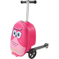 Troler trotineta pentru copii, Capacitate 20 l, 3 x roti, Dimensiuni extinse 315 x 670 x 790 mm, Roz