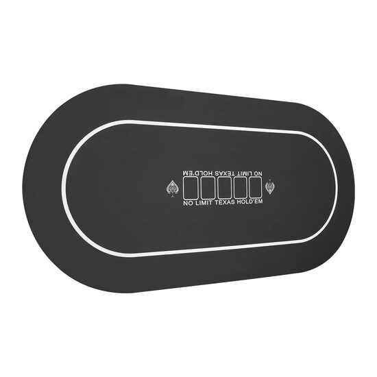 Covoras pentru poker impermeabil, baza cauciuc, Negru, 6-8 jucatori, 1800 x 900 x 3 mm