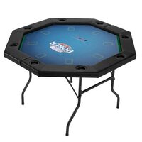 Masa de poker pliabila cu 2 fete, Hexagon, 8 jucatori, sine captusite, suporturi pentru pahare din otel inoxidabil, 1325 x 1325 x 765 mm