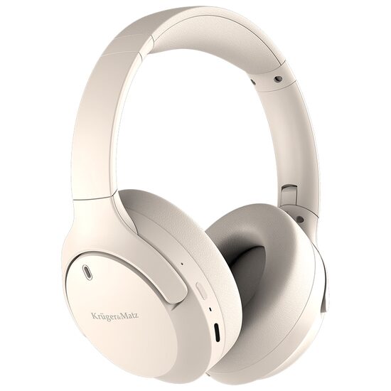 Casti wireless cu atenuare zgomot ANC, Diametru difuzor 40 mm, Bej, Bluetooth 5.4
