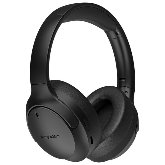 Casti wireless cu atenuare zgomot ANC, Diametru difuzor 40 mm, Negru, Bluetooth 5.4