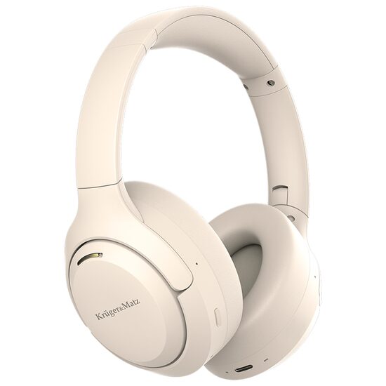 Casti wireless cu atenuare zgomot ANC F8A, Diametru difuzor 40 mm, Bej, Bluetooth 5.4