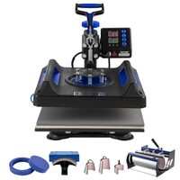 Presa termica 8 in 1 pentru tricouri/sepci/cani, 1050 W, 0-250 ℃,  Dimensiunea plăcii de încălzire 38 x 38 cm
