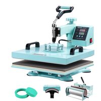 Presa termica 8 in 1 pentru tricouri/sepci/cani, 1250 W, 0-250 ℃,  Dimensiunea plăcii de încălzire 38 x 38 cm, Verde