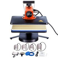 Presa termica 8 in 1 pentru tricouri/sepci/cani, 930 W, 40-205 ℃,  Placa de încălzire 30 x 38 cm