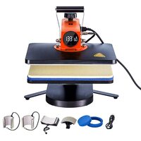 Presa termica 6 in 1 pentru tricouri/sepci/cani, 930 W, 40-205 ℃,  Placa de încălzire 30 x 38 cm