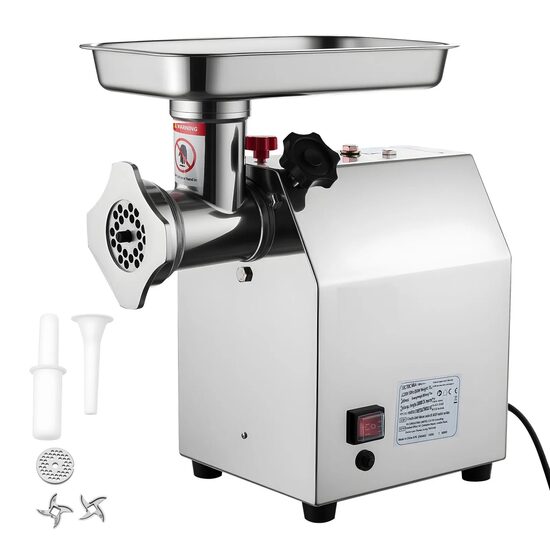Masina electrica de tocat carne, Profesionala, 2 lame inox, 850W, Accesoriu carnati, 2 site, Capacitate 2.2 kg/min, nr.12