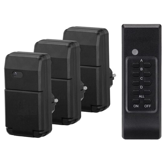 Set 3 x prize wireless, Exterior, 1 x Telecomanda 5 canale, 1100W, Raza actiune 30 m