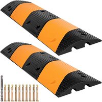 Set 2 limitatoare de viteza cu protectie cabluri, max 9980 Kg/axa, 2 x canale, Galben/Negru, Modulare, 102 x 30 x 6 cm
