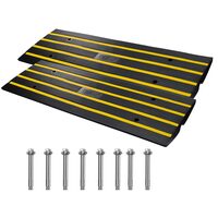 Set 2 rampe bordura cu protectie cabluri, max 15 tone/axa, 1 x canal, Galben/Negru, Modulare, 122 x 40.5 x 6.5 cm