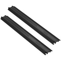 Set 2 rampe cu protectie cabluri, max 900 kg/axa, 1 x canal, Negru, Modulare, 100 x 13 x 2 cm