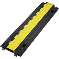 Rampa cu protectie cabluri, max 10000 kg/axa, 2 x canal, Galben/Negru, Modulare, 91.8 x 25 x 4.3 cm