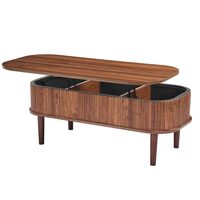 Masuta de cafea, blat rabatabil, Lemn, 1000 x 480 x 545 mm, Maro inchis