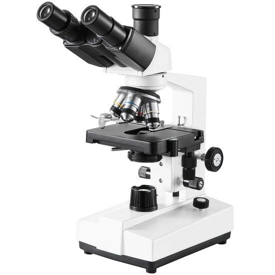 Microscop trinocular compus, Profesional, Zoom 40-5000x, Iluminare LED reglabilă, conectabil la computer sau ecran LCD
