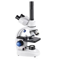Microscop trinocular compus, Profesional, Zoom 40-5000x, Iluminare LED reglabilă, 3 tuburi de vizualizare, rotative la 360, Diafragmă cu iris reglabilă