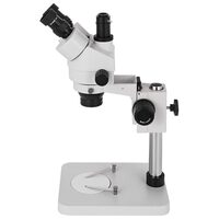 Microscop stereo trinocular pivotant, Profesional, Zoom 3.5-90x, rotativ la 360 de grade, inclinat la 45 de grade