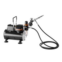 Kit aerograf cu compresor, 23-25 ​​L/min, 120 W, duza 0.2, 0.3 și 0.5 mm, Volum 9 ml
