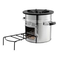 Soba camping, Portabila, Otel inoxidabil, 222 x 253 mm, fara cos, geanta inclusa