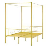 Pat cu baldachin pentru copii, fara saltea, 1985 x 1390 x 1965 mm, Capacitate max 320 kg, Otel