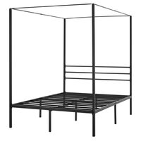 Pat cu baldachin, fara saltea, 1965 x 1370 x 1830 mm, Capacitate max 363 kg, Otel, Negru