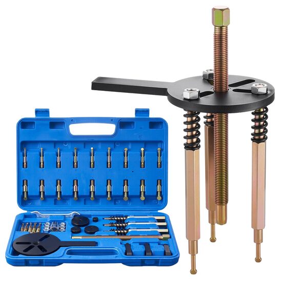 Set extractor de demontare a rulmentilor, 36 in 1, tijă de extensie cu arc, cheie tubulară 17 mm, 3 falci, Otel