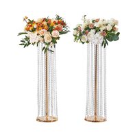Set 2 suporturi pentru flori Inaltime 90 cm, capacitate max 15 kg, Auriu, Otel