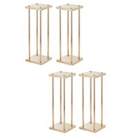 Set 4 suporturi pentru flori Inaltime 60 cm, capacitate max 15 kg, Auriu, Otel