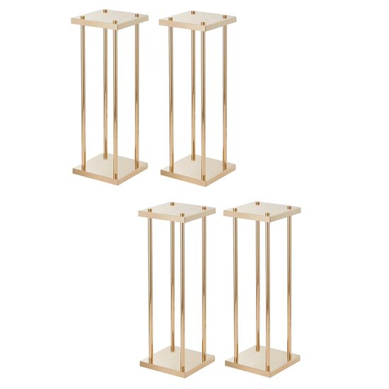 Set 4 suporturi pentru flori Inaltime 60 cm, capacitate max 15 kg, Auriu, Otel