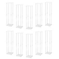 Set 10 suporturi pentru flori Inaltime 60 cm, capacitate max 15 kg, Transparent, Acril, Cadru dreptunghiular