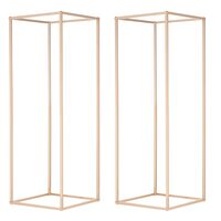 Set 2 suporturi pentru flori Inaltime 80 cm, capacitate max 15 kg, Auriu, Otel, demontabil