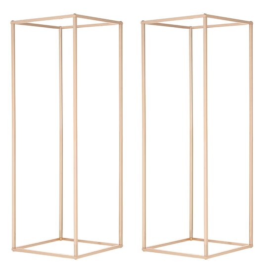 Set 2 suporturi pentru flori Inaltime 80 cm, capacitate max 15 kg, Auriu, Otel, demontabil