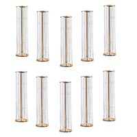 Set 10 suporturi pentru flori Inaltime 90 cm, capacitate max 15 kg, Auriu, Otel, cadru rotund